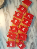 Cookies, custom BASKETBALL JERSEYS for sports team COOKIES  royal icing DECORATED -COOKIE