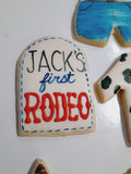 COOKIES, First Rodeo birthday cookies, 1 dozen custom cookies , COOKIES  royal icing DECORATED COOKIES