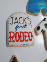 COOKIES, First Rodeo birthday cookies, 1 dozen custom cookies , COOKIES  royal icing DECORATED COOKIES