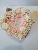 Cake,  beach themed Heart cake 6” Cake with buttercream frosting in heart shape