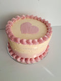 Cake, Valentines themed, no red dye 8 inch cake, natural food dye