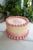 Cake, Valentines themed, no red dye 8 inch cake, natural food dye