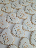 Custom Wedding Cookie Order, engagement cookies, heart cookies, 1 dozen custom cookies
