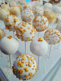 100 CAKE POPS, wedding CAKEPOPS, 100 wedding cake pops for bulk order, shipping included,, restaurants food service industry. White gold maroon