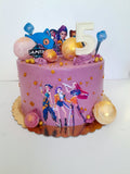 Cake, birthday cake, Custom cake trendy style, 10 inch round cake