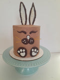 CAKE 8 inch Chocolate Easter Bunny rabbit tall BIRTHDAY cake 8 inch round