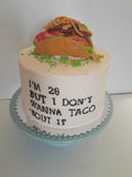 Cake, TACO themed cake, BIRTHDAY 8 inch