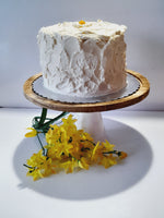6” Cake with buttercream frosting simply decorated