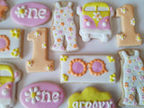 groovy one cookie set, first birthday cookies, by 23sweets.com