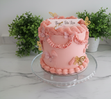 Custom Cake, Birthday cake, round, vintage style cake