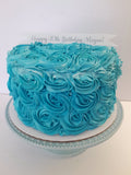 8” Cake with buttercream rosettes, birthday cake 8 inch round, rosette cake