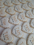 Custom Wedding Cookie Order, engagement cookies, heart cookies, 1 dozen custom cookies
