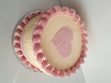 Cake, Valentines themed, no red dye 8 inch cake, natural food dye