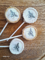 1 dozen, custom image CAKE POPS, wedding CAKEPOPS,  12 pcs  white wedding cake pops for bulk order,  restaurants food service industry.