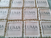1 dozen custom logo cookies, with edible image, decorated cookies