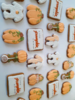 Baby shower “a little pumpkin is on the way” Fall themed baby shower COOKIES  royal icing DECORATED -COOKIES