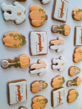 Baby shower “a little pumpkin is on the way” Fall themed baby shower COOKIES  royal icing DECORATED -COOKIES