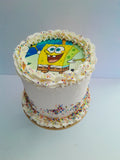 Cake, custom 6 inch Ice Cream cake with character topper cake