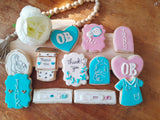 Cookies 1 dz OB themed cookies, obstetrician, Obstetrics, birth of child, cookie set