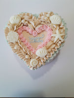 Cake,  beach themed Heart cake 6” Cake with buttercream frosting in heart shape