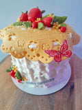 Cake, STRAWBERRY themed cake, birthday cake, 6, 8,or10 inch cake with strawberry motif,