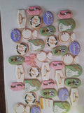 Cookies Bridal/ wedding pink , sage green with gold accents floral, wildflowers,  COOKIES  royal icing DECORATED -COOKIES)