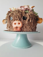 Cake, birthday cake, Cow themed Cake 8 inch buttercream covered