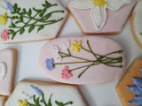 Wildflower Custom Cookie Order, 1 dozen custom cookies, Wild and one-derful themed