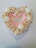 Cake,  beach themed Heart cake 6” Cake with buttercream frosting in heart shape