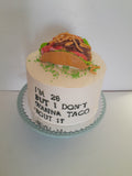 Cake, TACO themed cake, BIRTHDAY 8 inch