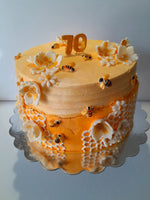 10” Bee themed Birthday CAKE, 70th BIRTHDAY