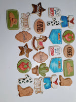 COOKIES, First Rodeo birthday cookies, 1 dozen custom cookies , COOKIES  royal icing DECORATED COOKIES
