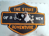 Custom motorcycle themed wedding cake (topper not included)