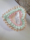 CAKE, birthday cake, heart cake, 6 inch vintage style cake