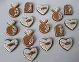 Boho Bridal/ wedding brown and white with Gold accents COOKIES  royal icing DECORATED -COOKIES