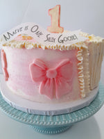 Cake 8" round birthday cake with  One Silly Goose themed