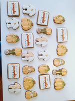 Baby shower “a little pumpkin is on the way” Fall themed baby shower COOKIES  royal icing DECORATED -COOKIES