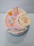 Cake 8" round birthday cake with  One Silly Goose themed