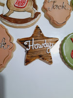 COOKIES, First Rodeo birthday cookies, 1 dozen custom cookies , COOKIES  royal icing DECORATED COOKIES