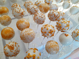100 CAKE POPS, wedding CAKEPOPS, 100 wedding cake pops for bulk order, shipping included,, restaurants food service industry. White gold maroon