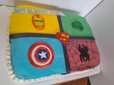 SUPER HERO CAKE 11 x 14 sheet CAKE, with FONDANT DETAILS