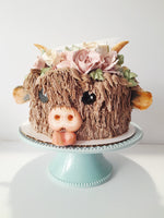 Cake, birthday cake, Cow themed Cake 8 inch buttercream covered