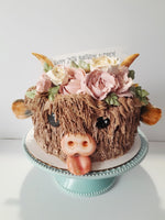 Cake, birthday cake, Cow themed Cake 8 inch buttercream covered