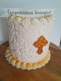 Custom COMMUNION, themed cake, COMMUNION cake with cross