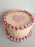 Cake, Valentines themed, no red dye 8 inch cake, natural food dye