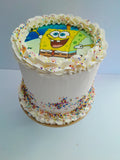 Cake, custom 6 inch Ice Cream cake with character topper cake