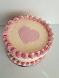 Cake, Valentines themed, no red dye 8 inch cake, natural food dye
