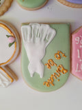 Cookies Bridal/ wedding pink , sage green with gold accents floral, wildflowers,  COOKIES  royal icing DECORATED -COOKIES)