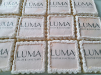 1 dozen custom logo cookies, with edible image, decorated cookies