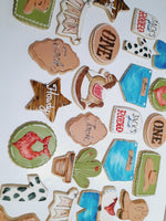 COOKIES, First Rodeo birthday cookies, 1 dozen custom cookies , COOKIES  royal icing DECORATED COOKIES